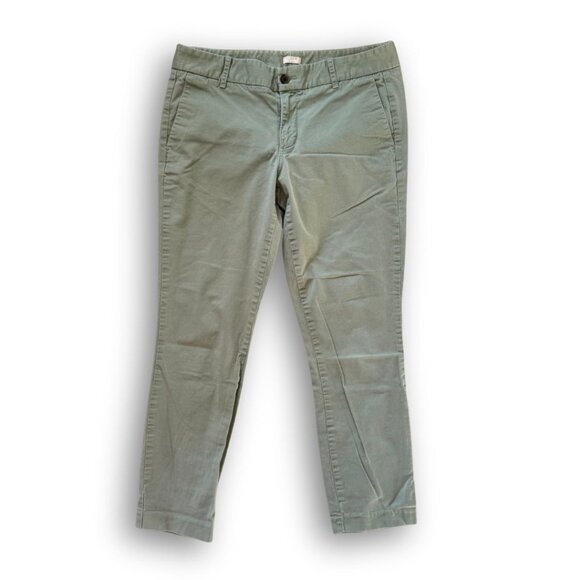J. Crew Frankie Chino Stretch Pant Size Ten in Olive Green - Picture 2 of 2